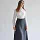 Skirt gray a-line MIDI. Skirts. Skirt Priority (yubkizakaz). Online shopping on My Livemaster.  Фото №2