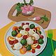 Набор игрушечной еды " Картошка с грибами". Кукольная еда. ПОНАРОШКА. Интернет-магазин Ярмарка Мастеров.  Фото №2
