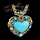 Сердце из желтого золота с бриллиантами и бирюзой
Jeweller-X.ru