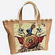 Tote: SERAPHIM made of genuine leather and tapestry with voluminous stitch, Tote Bag, Izhevsk,  Фото №1