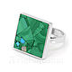 Ring 'Square'. Size 18.5. Ring with malachite and turquoise, Rings, Moscow,  Фото №1