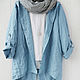Blue cardigan jacket made of 100% linen. Cardigans. etnoart (etnoart). Online shopping on My Livemaster.  Фото №2