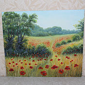 Картины и панно handmade. Livemaster - original item Landscapes on canvas red poppies. Handmade.