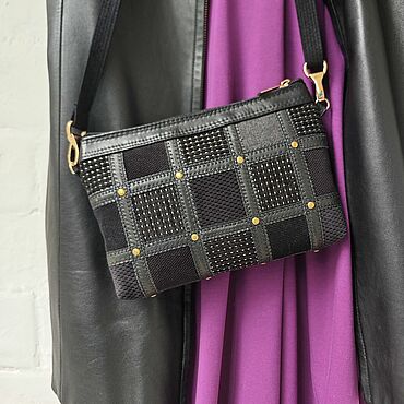 Сумки ручной работы. Ярмарка Мастеров - ручная работа Маленькая чёрная сумочка, сумка для телефона, кожа,  614. Handmade.