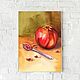 Watercolor pomegranate and spoon. Pictures. natabold. Online shopping on My Livemaster.  Фото №2