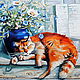 Картина маслом котик.Картина с животными.Картина кот.Картина с котом, Картины, Таганрог,  Фото №1