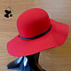 Stylish wide-brimmed hat of felt with a soft brim. Red. Hats1. Mishan (mishan). Online shopping on My Livemaster.  Фото №2