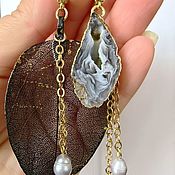 Set . bracelet earrings pearls agate