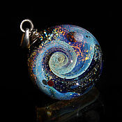 Украшения handmade. Livemaster - original item Pendant ball galaxy Space charm. Lampwork Glass bijouterie. Handmade.