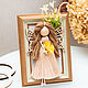 Macrame doll in photo frame 15/20, Interior doll, Novosibirsk,  Фото №1