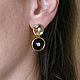 Order Earrings with enamel black, earrings with pendants, earrings circles. Irina Moro. Livemaster. . Earrings Фото №3