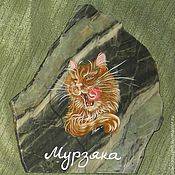 Сувениры и подарки handmade. Livemaster - original item Magnet stone painting pictures cat the cat. Handmade.