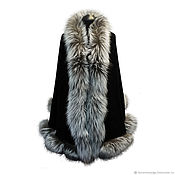 Аксессуары handmade. Livemaster - original item Velvet stole with fur silver Fox. Handmade.