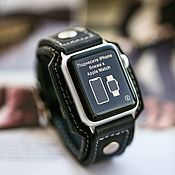 Украшения handmade. Livemaster - original item Strap black for Apple Watch genuine leather. Handmade.