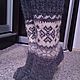 Носки вязаные Зимняя сказка серо-голубые. Носки. Елена Захарова (WarmLittleKnits). Ярмарка Мастеров.  Фото №6