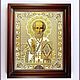 Икона Николая Чудотворца /в киоте/ №2 z422. Иконы. Zlatiks2. Интернет-магазин Ярмарка Мастеров.  Фото №2