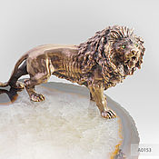 Для дома и интерьера handmade. Livemaster - original item New Year`s Gift 2022 Pride Leader bronze lion, agate, demantoid. Handmade.
