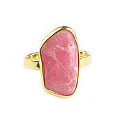 Украшения handmade. Livemaster - original item Ring with rhodochrosite, pink ring, ring as a gift 2022. Handmade.