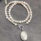 Украшения handmade. Livemaster - original item Natural White Pearl Baroque Necklace with Pendant. Handmade.