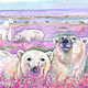 Watercolor ' Bears. Summer in the Arctic' 40h30 cm, Pictures, Kaltan,  Фото №1