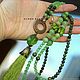 Necklace Oliva. Quartz Cat's Eye Onyx Serpentine, Beads2, St. Petersburg,  Фото №1