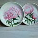 'Ball peony' Set of two decorative plates in vintage style, country. Children\'s tableware. botanica-m. My Livemaster. Фото №6