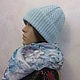 Knitted cap on fleece, turquoise color, a gift to a girl. Caps. Cozy corner. My Livemaster. Фото №6