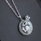 Украшения handmade. Livemaster - original item Medallion with a Hare in silver. Handmade.
