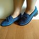 Knitted women's moccasins ( cotton with viscose ), Moccasins, Vyazniki,  Фото №1