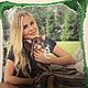 Chameleon pillow with sequins, pillow with photo, any design. Pillow. fleshki22. My Livemaster. Фото №6