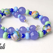Украшения handmade. Livemaster - original item Short beads, stones Cornflowers. Handmade.