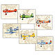Planes on maps Set of 6 Posters Paintings for the children's room, Pictures, St. Petersburg,  Фото №1