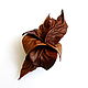 Canyon leather flower brooch red brown terracotta. Brooches. De-Si-Re. Online shopping on My Livemaster.  Фото №2
