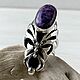 Безразмерное кольцо с чароитом в серебре 925 пробы. Кольца. Shahinian Jewelry. Интернет-магазин Ярмарка Мастеров.  Фото №2