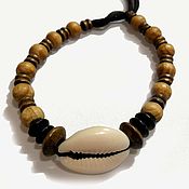 Украшения handmade. Livemaster - original item Bracelet with one cowrie shell landscape. Handmade.