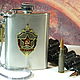 119 ml flask with symbols of the USSR 'KGB of the USSR' 3 variants, Flask, Saratov,  Фото №1
