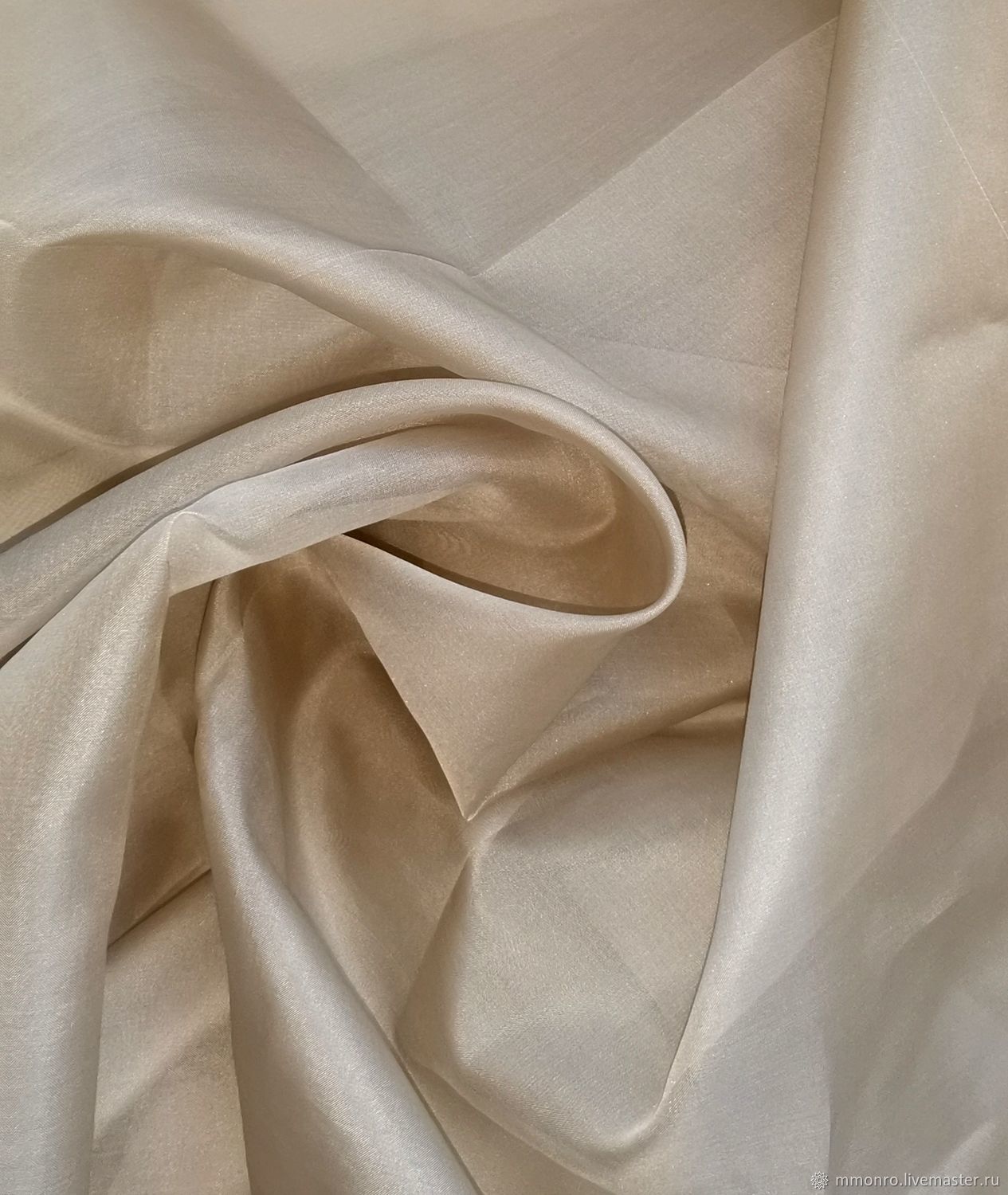 Fabric, silk organza, matte. MOCHA, Fabric, Podolsk,  Фото №1