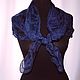 Silk handkerchief blue black square thin large batik. Shawls1. Silk scarves gift for Womans. My Livemaster. Фото №5
