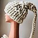 Шапка крупной вязки, шапка из толстой пряжи. Шапки. SoSimple handknit. Интернет-магазин Ярмарка Мастеров.  Фото №2