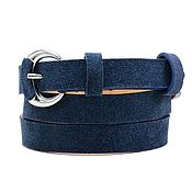 Аксессуары handmade. Livemaster - original item Blue suede belt. Handmade.