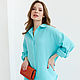 Summer blue Tiffany muslin suit, shirt, trousers cotton turquoise. Suits. mozaika-rus. My Livemaster. Фото №4