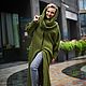 Пальто оверсайз из итальянской трикотажной шерсти «Green”. Пальто. Александра Майская. Ярмарка Мастеров.  Фото №5