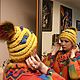 Заказать Шапка бини "КАМУШКИ» с помпоном жёлтая. Анна Лесникова      Les accessoires. Ярмарка Мастеров. . Шапки Фото №3