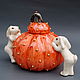 Teapot 'Pumpkin and rabbits'. Teapots & Kettles. Mila. Online shopping on My Livemaster.  Фото №2