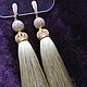 Earring of the brush 'Premium Lux Pistachio' silk. Tassel earrings. nadinbant (Nadinbant). Online shopping on My Livemaster.  Фото №2