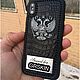 Кожаный чехол с гербом на iPhone 10, Чехол, Мытищи,  Фото №1