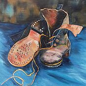 Картины и панно handmade. Livemaster - original item Van Gogh oil painting A pair of shoes. Handmade.