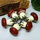 Бусины стеклянные Лэмпворк "гриб Белый" Стекло lampwork. Бусины. Оксана Искуснова украшения лэмпворк (SOVARTstudio). Ярмарка Мастеров.  Фото №5