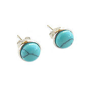 Украшения handmade. Livemaster - original item Stud earrings with turquoise, turquoise earrings, earrings as a gift. Handmade.