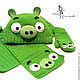 Заказать Шапка, шарф, варежки "Bad Piggies". Лена Потапова (Вязать люблю). Ярмарка Мастеров. . Шапки детские Фото №3